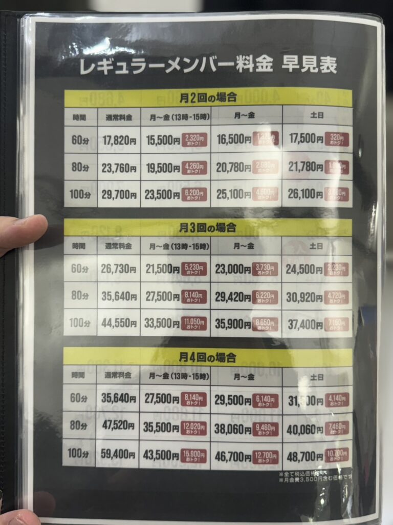 メンバーシップ　料金表　ドクターストレッチ